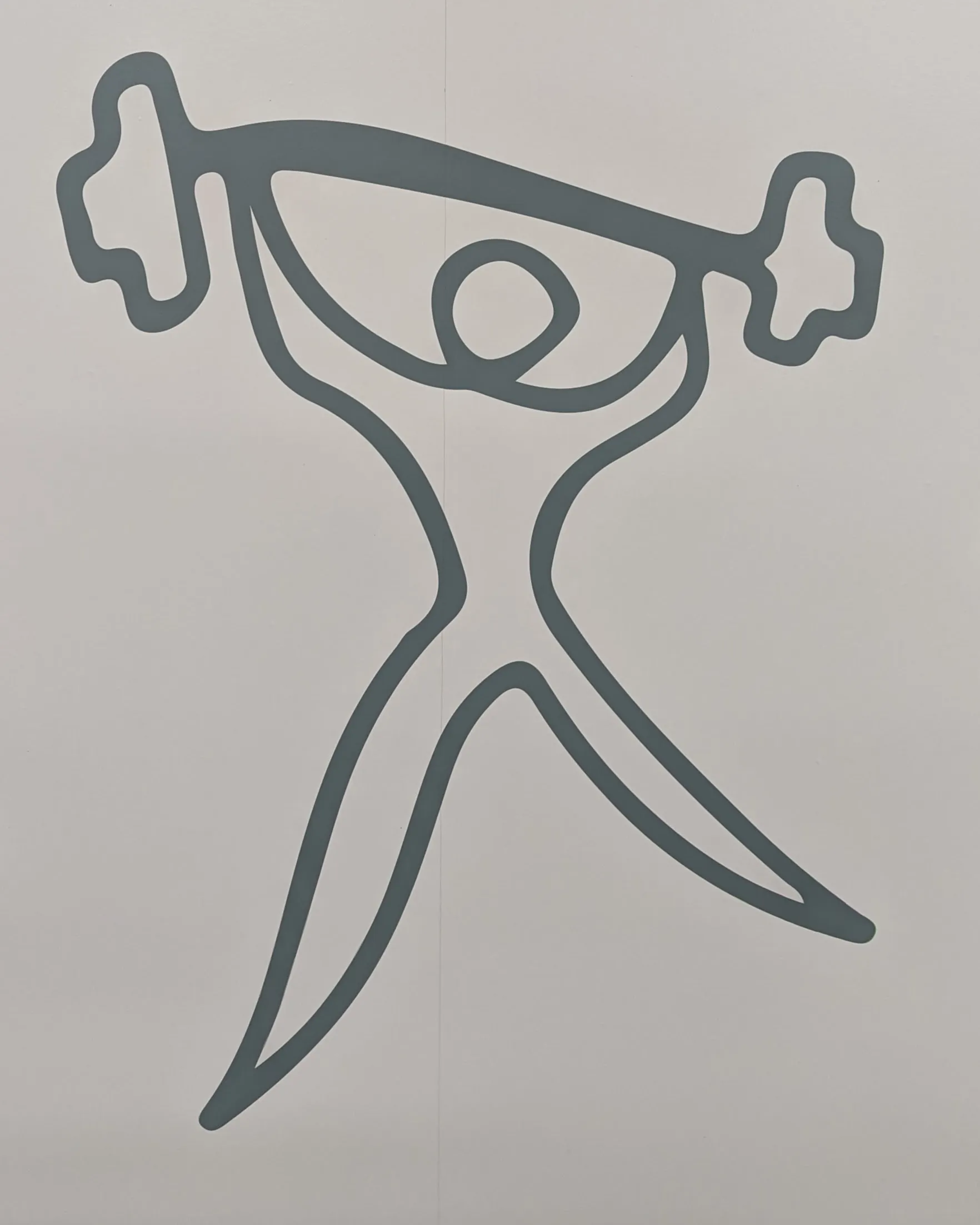 Someone holding a barbell over their head